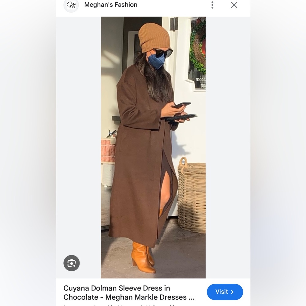 Cuyana Chocolate Dolman Sleeve Dress ASO Meghan Markle